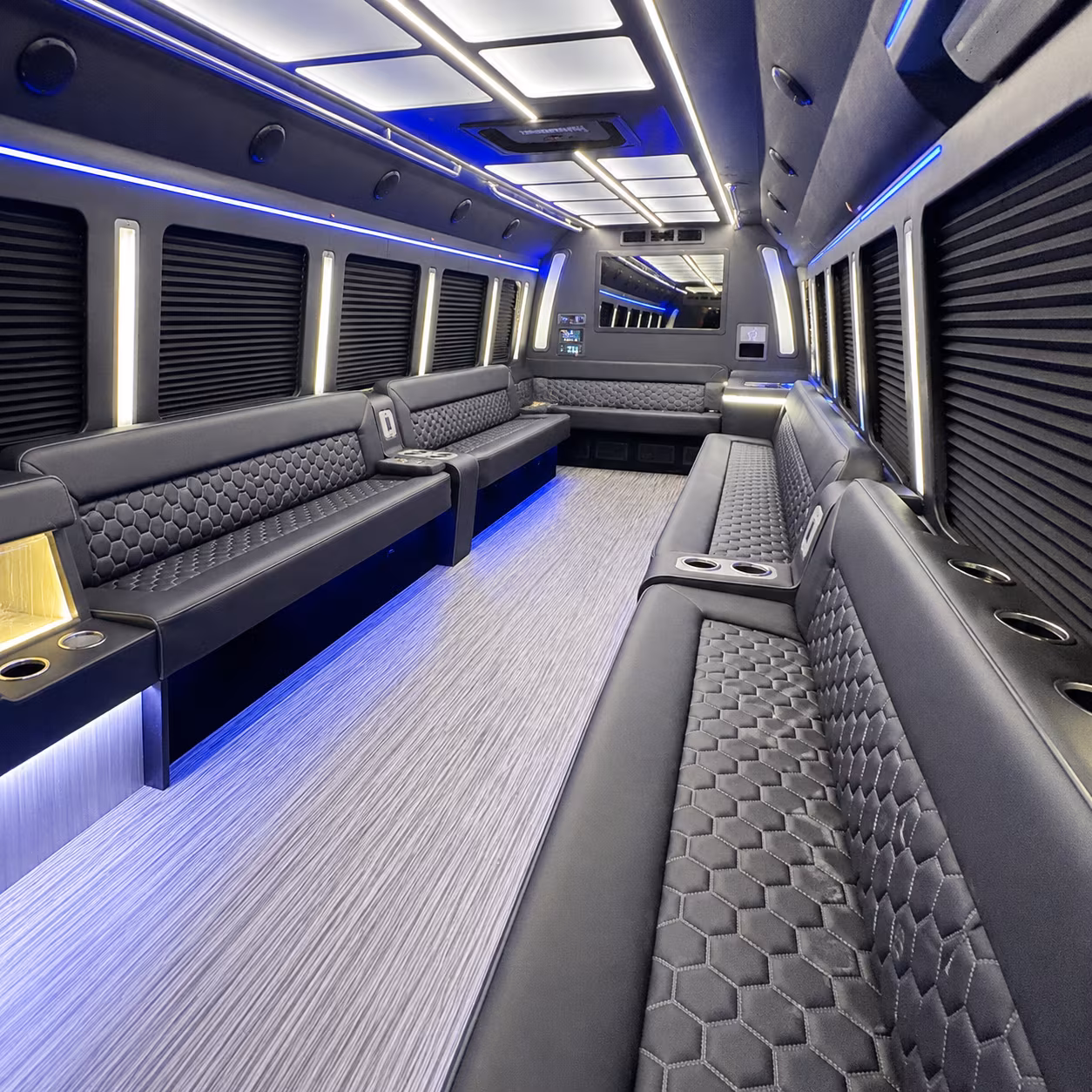 Jersey City Birthday, Sweet 16, & Quinceañera Transportation party bus interior