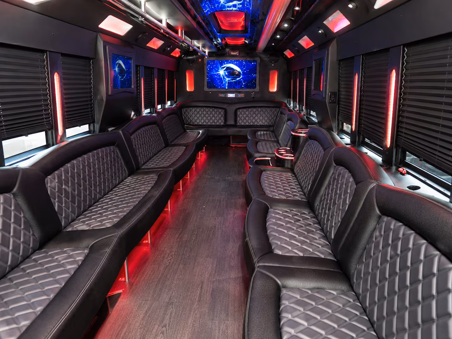 Jersey City Sporting Event Transportation party bus interior