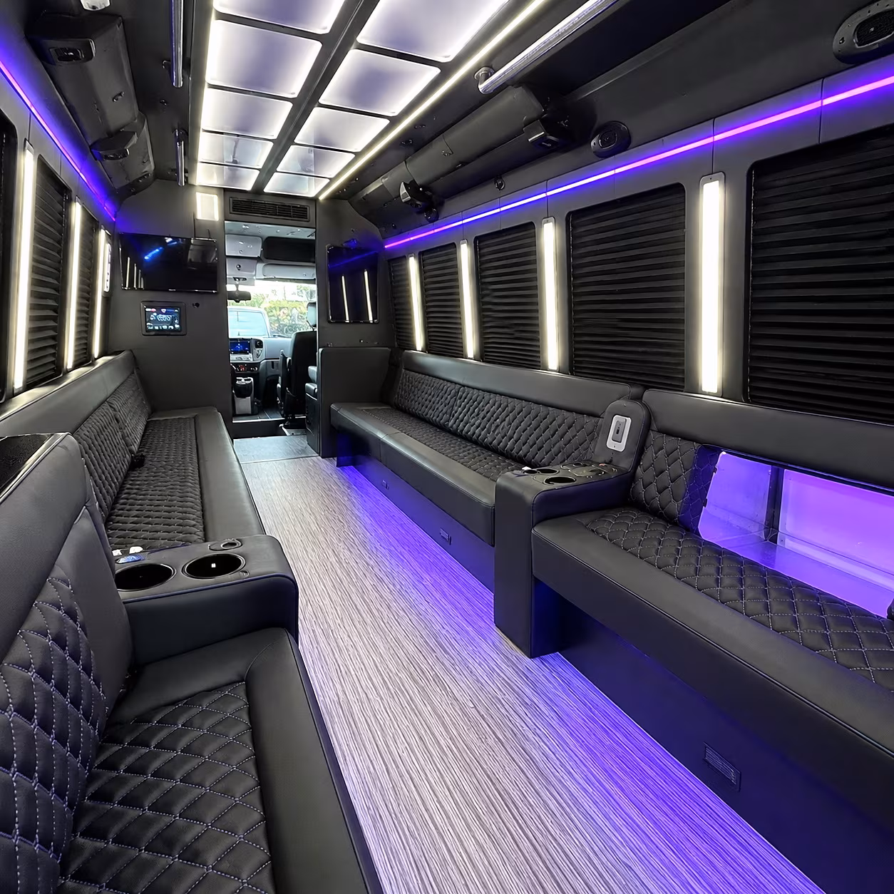 Jersey City Wedding Transportation party bus interior