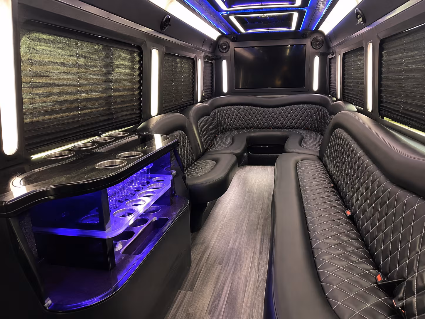 Jersey City Winery Tour & Pub Crawl Transportation party bus interior