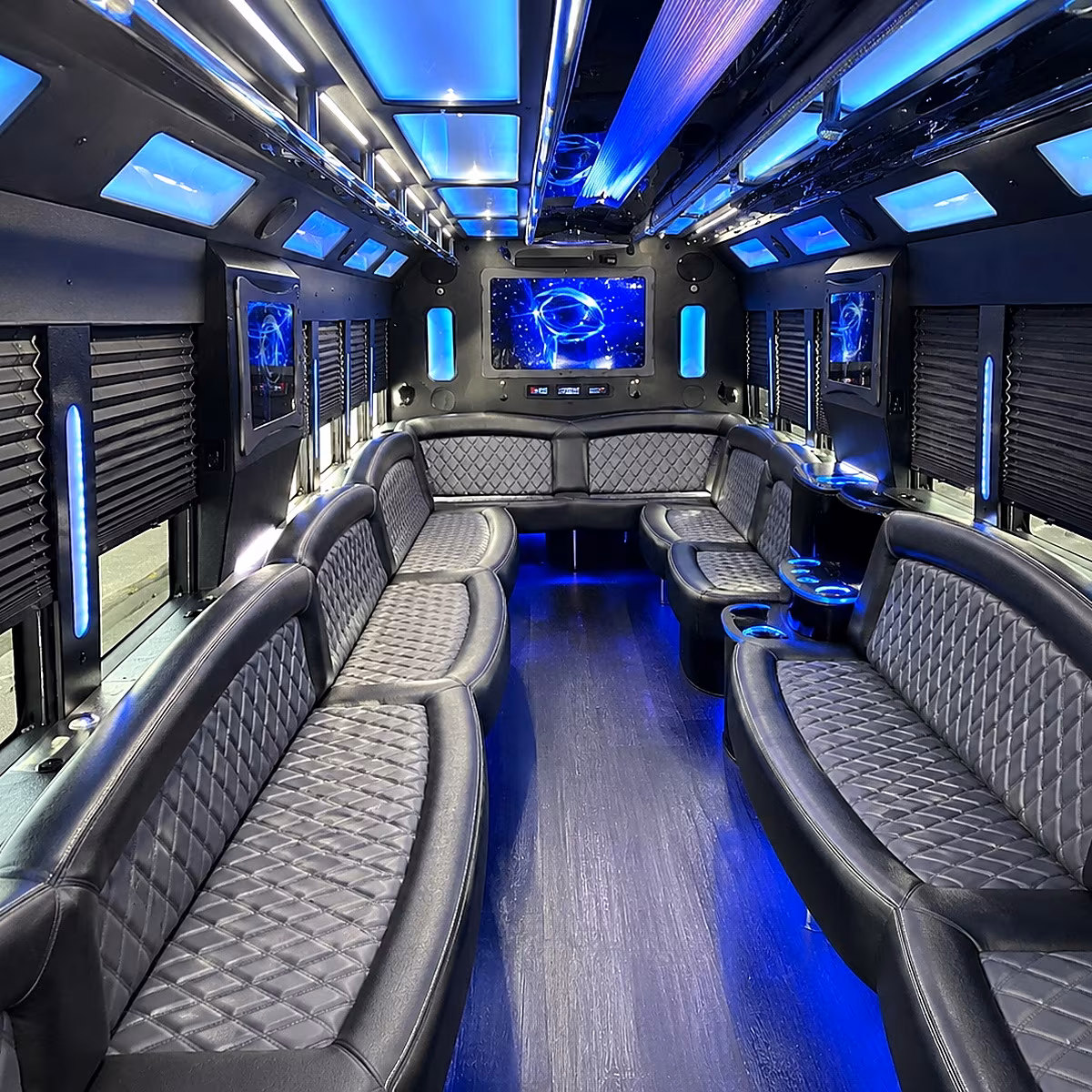 Jersey City Winery Tour & Pub Crawl Transportation party bus interior