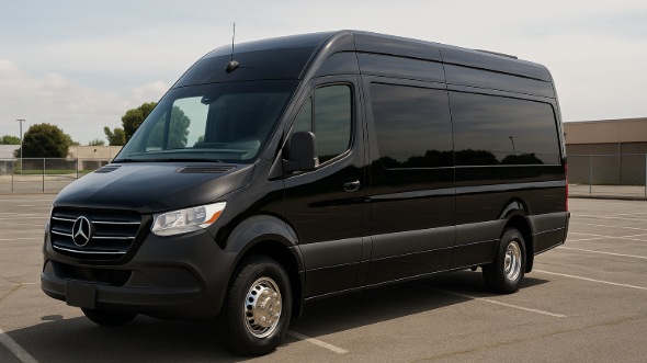 Exterior of Jersey City Party Bus Company's 14 Passenger Sprinter Limousine in Jersey City